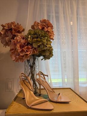 Zara Blush Pink Strappy High Heel Sandals